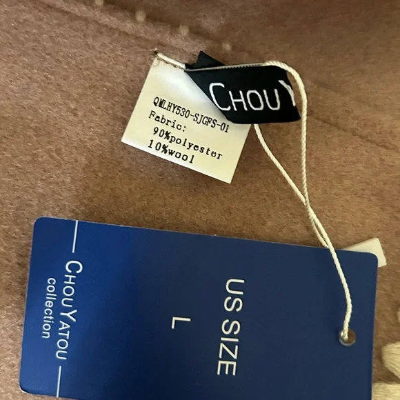 NWT..Charming Tan Cardigan with Cream Trim - Picture 4 of 4